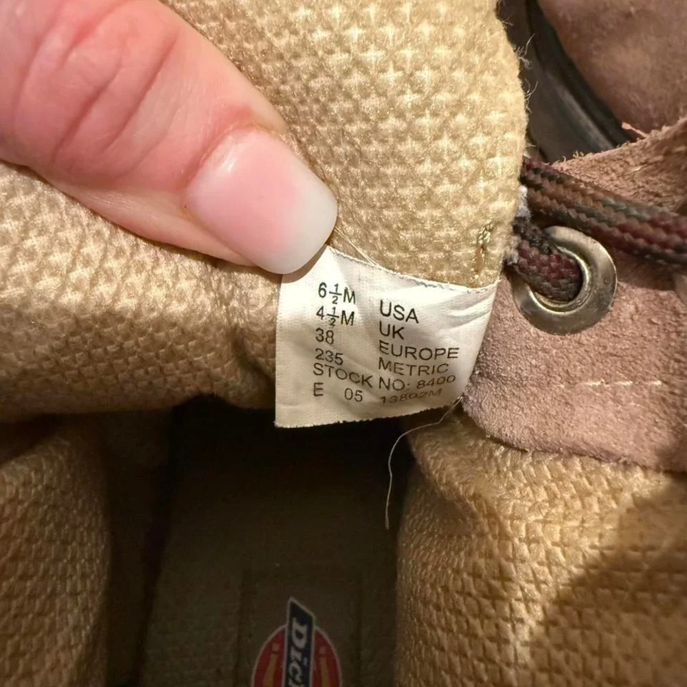 Dickies steel toe Sz 6.5 brown lace up boots #workwear #boots